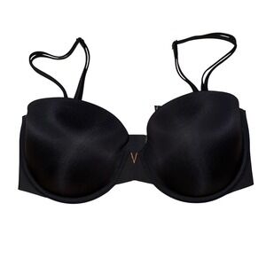 Victoria's Secret Black Multiway‎ Strapless Push Up Plunge Bra 34DD